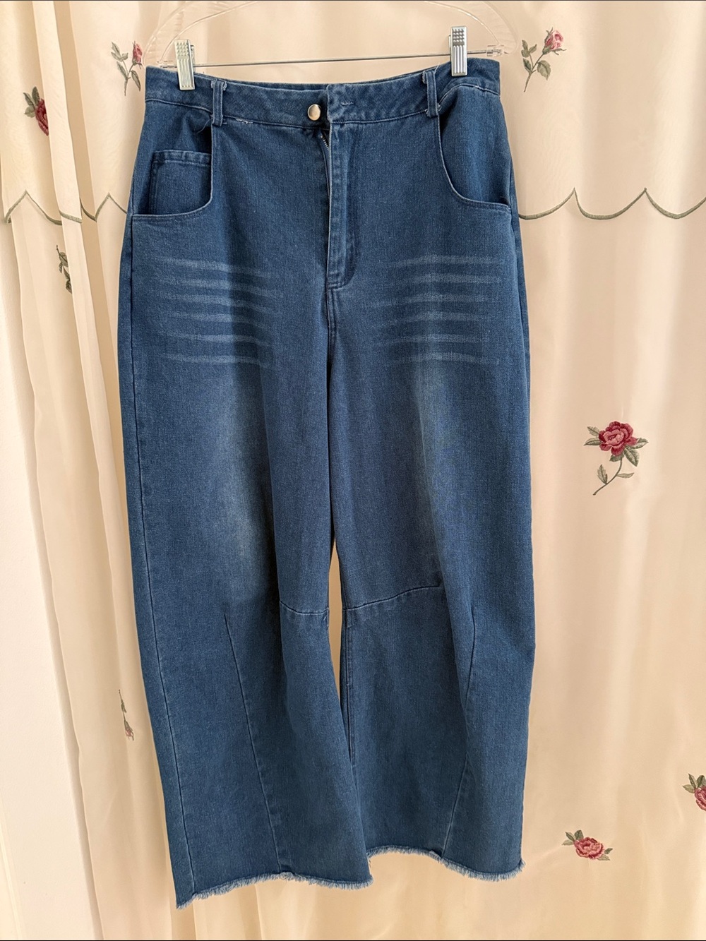 Classic Wide-Leg Denim Jeans - Blue